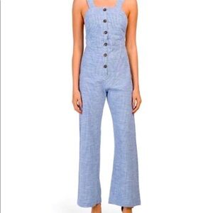 100% Cotton Blue Seersucker Jumpsuit by Japna